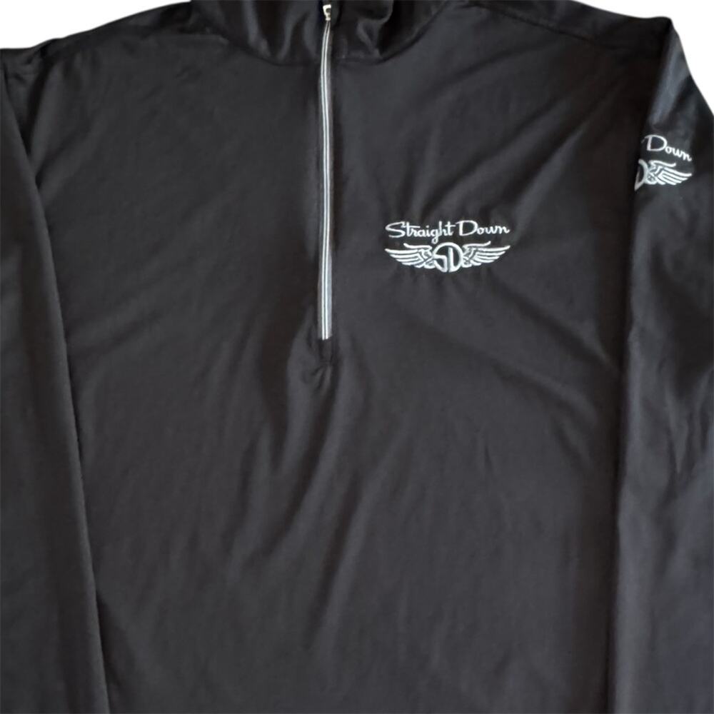 Straight Down Pullover Mens Medium Black Golf Quarter Zip Performance Stretch - Picture 3 of 10